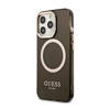 Guess Gold Outline Translucent MagSafe - Etui iPhone 13 Pro Max (czarny) (GUHMP13XHTCMK)