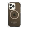 Guess Gold Outline Translucent MagSafe - Etui iPhone 13 Pro Max (czarny) (GUHMP13XHTCMK)