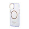 Guess Gold Outline Translucent MagSafe - Etui iPhone 14 (fioletowy) (GUHMP14SHTCMU)