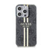 Guess IML 4G Gold Stripe - Etui iPhone 15 Pro (czarny) (GUHCP15LH4PSEGK)