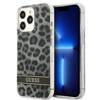 Guess Leopard Electro Stripe - Etui iPhone 13 Pro (Grey) (GUHCP13LHSLEOK)