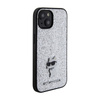 Karl Lagerfeld Fixed Glitter Choupette Logo Metal Pin - Etui iPhone 15 / 14 / 13 (srebrny) (KLHCP15SGCNPSG)