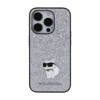 Karl Lagerfeld Fixed Glitter Choupette Logo Metal Pin - Etui iPhone 15 Pro Max (srebrny) (KLHCP15XGCNPSG)