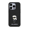 Karl Lagerfeld Fixed Glitter Ikonik Logo Metal Pin - Etui iPhone 15 Pro Max (czarny) (KLHCP15XGKNPSK)