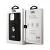 Karl Lagerfeld Gripstand Saffiano Choupette Pins - Etui iPhone 13 Pro Max (czarny) (KLHCP13XGSACHPK)