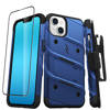 ZIZO BOLT Series - Pancerne etui iPhone 14 ze szkłem 9H na ekran + uchwyt z podstawką (niebieski) (BOLT-IPH14-BLBK)